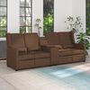 vidaXL Relaxsofa 4-Sitzer mit Getr&auml;nkehalter Braun Stoff