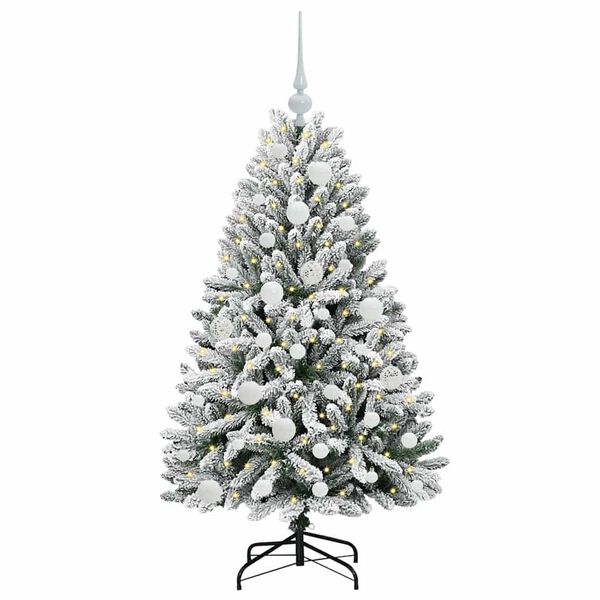 vidaXL Künstlicher Weihnachtsbaum Grün und Weiß 120 cm PVC und Metall