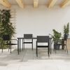 vidaXL 5-tlg. Garten-Essgruppe Schwarz Poly Rattan und Stahl