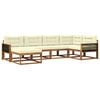 vidaXL Outdoor-Sofagarnitur mit Kissen 6 pcs Natur und Creme