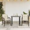 vidaXL 3-tlg. Bistro-Set mit Kissen Braun Poly Rattan