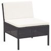 vidaXL 6-tlg. Garten-Lounge-Set mit Auflagen Poly Rattan Schwarz
