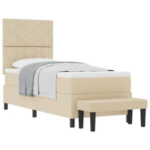 vidaXL Boxspringbett mit Kopfteil Creme 80 x 200 cm Stoff