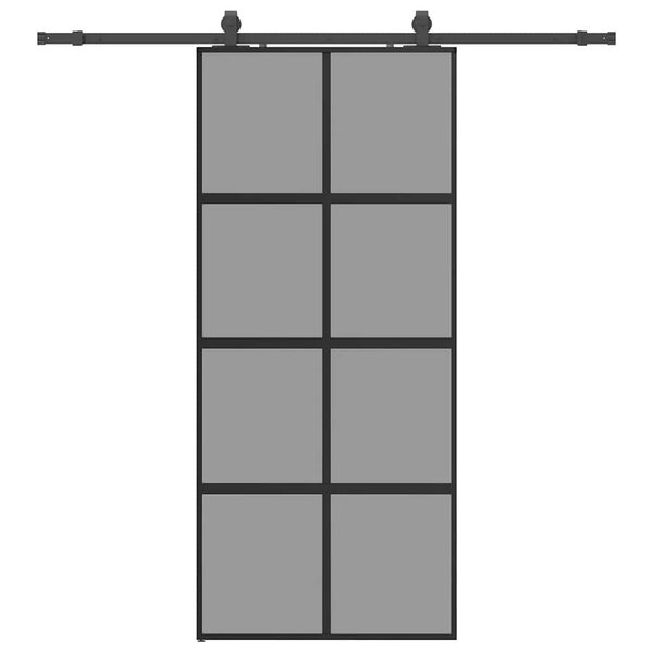 vidaXL Schiebet&uuml;r mit Beschlag Schwarz 90x205 cm Hartglas