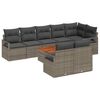 vidaXL Gartensofa-set 9 stk. Grau Poly-Rattan