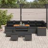 vidaXL Gartensofa-set 10 pcs Schwarz Poly-Rattan
