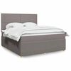 vidaXL Boxspringbett mit Matratze Taupe 180x200 cm Stoff