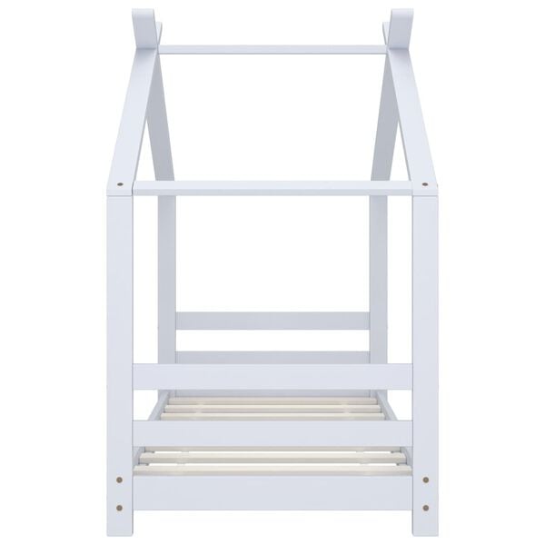 vidaXL Kinder-Bettgestell Weiß Massivholz Kiefer 70x140 cm