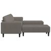 vidaXL Sofa mit Kissen Hellgrau 250 x 188 x 76 cm Cordstoff