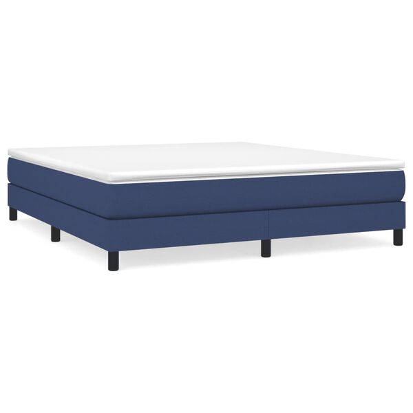 vidaXL Boxspringbett mit Matratze Blau 180x200 cm Stoff