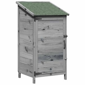 vidaXL Gartenschuppen Grau 59 x 56 x 113,5 cm Massivholz aus Fichte