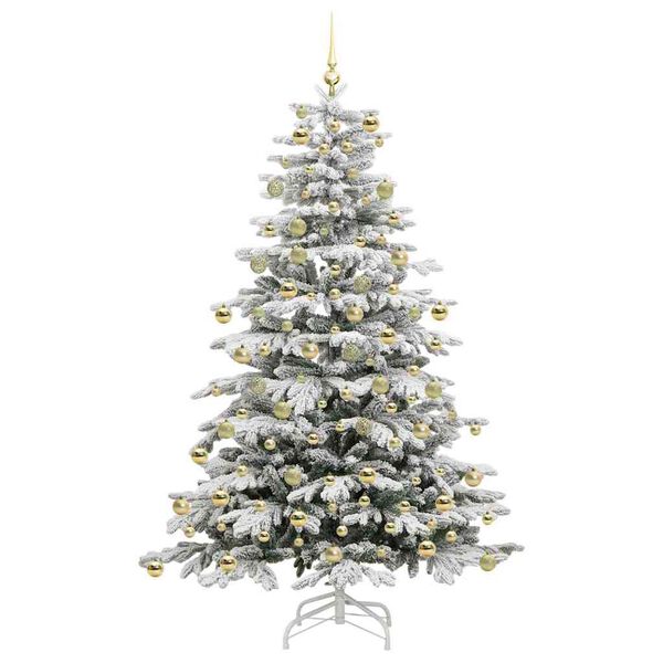 vidaXL K&uuml;nstlicher klappbarer Weihnachtsbaum Wei&szlig; 210 cm PE und PVC