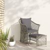 vidaXL 2-tlg. Garten-Lounge-Set mit Kissen Grau Poly Rattan