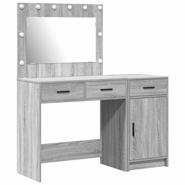 vidaXL Schminktisch mit T&uuml;r 2 pcs Grau 40 x 41 x 75 cm Holzwerkstoff