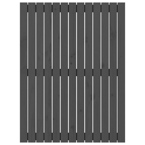 vidaXL Wand-Kopfteil Grau 82,5x3x110 cm Massivholz Kiefer