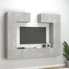 vidaXL 6-tlg. TV-Schrank-Set Betongrau Holzwerkstoff