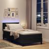 vidaXL LED Boxspringbett mit Matratze mit LED Schwarz 80 x 200 cm Samt