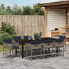 vidaXL Garten Essgruppe mit Kissen 9 pcs Grau Poly-Rattan