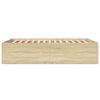 vidaXL Bettgestell Sonoma-Eiche 135x190 cm Holzwerkstoff