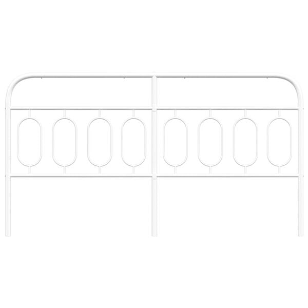 vidaXL Ersatz-Kopfteil Metall Wei&szlig; 193 cm
