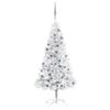 vidaXL K&uuml;nstlicher Weihnachtsbaum Beleuchtung & Kugeln Silber 120 cm