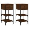 vidaXL Nachttische 2 Stk. Braun Eichen-Optik 34x36x70 cm Holzwerkstoff