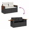 vidaXL Gartensofa-set mit Kissen 12 pcs Schwarz und Creme Poly-Rattan