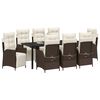 vidaXL Garten Essgruppe mit Kissen 9 pcs Braun Poly-Rattan