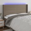 vidaXL LED Kopfteil Taupe 183x16x118/128 cm Stoff