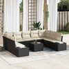 vidaXL Gartensofa-set mit Kissen 10 pcs Schwarz Poly-Rattan