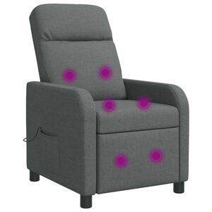 vidaXL Massage Relaxsessel Dunkelgrau Stoff