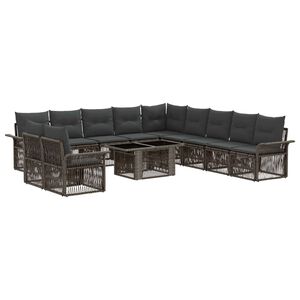 vidaXL Gartensofa-set 12 stk. Grau und Dunkelgrau Poly-Rattan