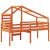vidaXL Hochbett mit Dach Wachsbraun 90x190 cm Massivholz Kiefer