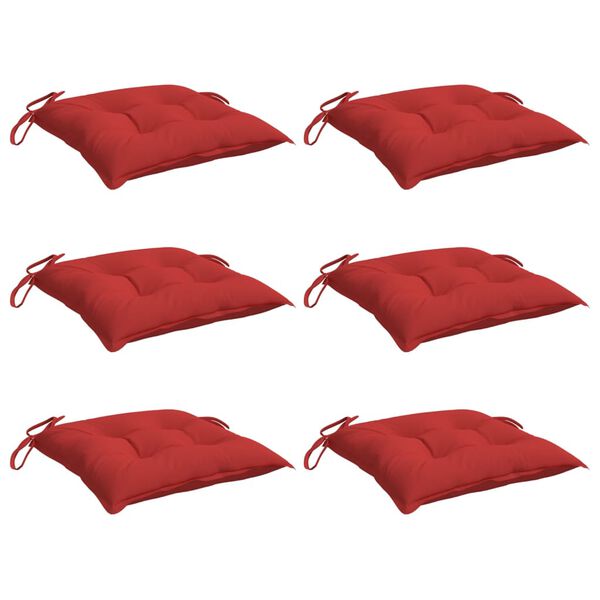 vidaXL Stuhlkissen 6 Stk. Rot 40x40x7 cm Oxford-Gewebe