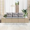 vidaXL Sofa Set mit Kissen 3 pcs Beige Poly-Rattan