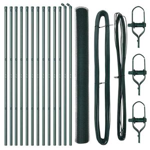 vidaXL Zaunpfosten Gr&uuml;n 25 x 1,5 m (25 mm Gitter) Stahl