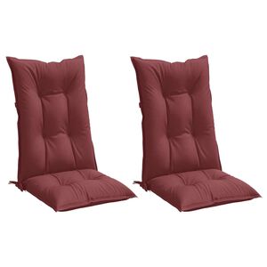 vidaXL Hochlehner-Auflagen 2 Stk. Melange Weinrot 120x50x7 cm Stoff