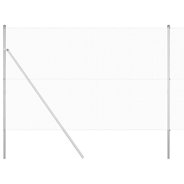 vidaXL Geschwei&szlig;ter Drahtzaun Silber 1.6 x 25 m