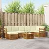 vidaXL Sofagarnituren 8 pcs Natur und Creme Massivholz Akazie