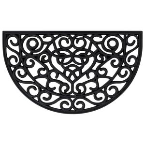 vidaXL Fu&szlig;matte Halbrund 45x75 cm Gummi