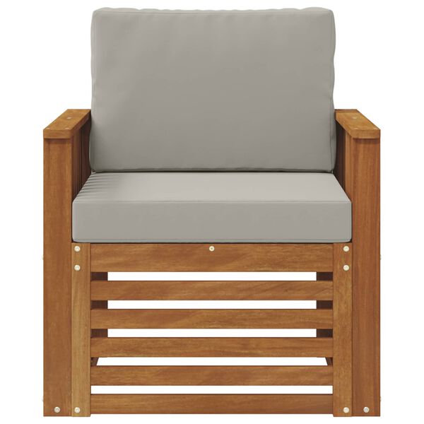 vidaXL Outdoor-Sofagarnitur Massives Akazienholz und Polyester Natur