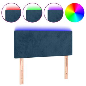 vidaXL LED Kopfteil Dunkelblau 80x5x78/88 cm Samt