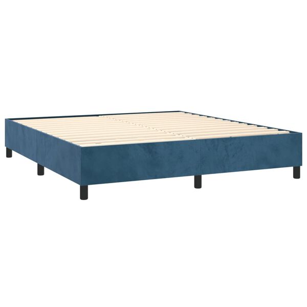 vidaXL Boxspringbettgestell Dunkelblau 180x200 cm Samt