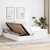 vidaXL Bett mit Stauraum und LED Reinwei&szlig; 200 x 200 cm Kunstleder