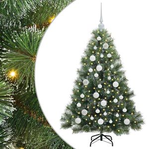 vidaXL K&uuml;nstlicher Weihnachtsbaum mit 150 LEDs Gr&uuml;n 120 cm PE und PVC