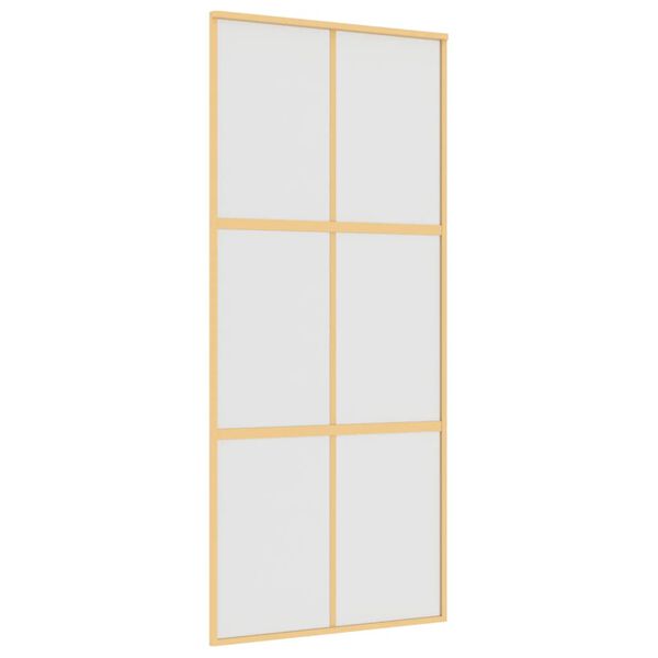vidaXL Schiebet&uuml;r Golden 90x205 cm Matt ESG-Glas und Aluminium