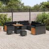 vidaXL Gartensofa-set mit Kissen 13 pcs Schwarz