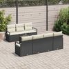 vidaXL Sofa Set 8 pcs Schwarz und Creme Poly-Rattan