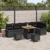 vidaXL Gartensofa-set mit Kissen 9 pcs Schwarz Poly-Rattan