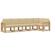 vidaXL Outdoor-Sofagarnitur 6 stk. Wei&szlig; und Beige Polyester
